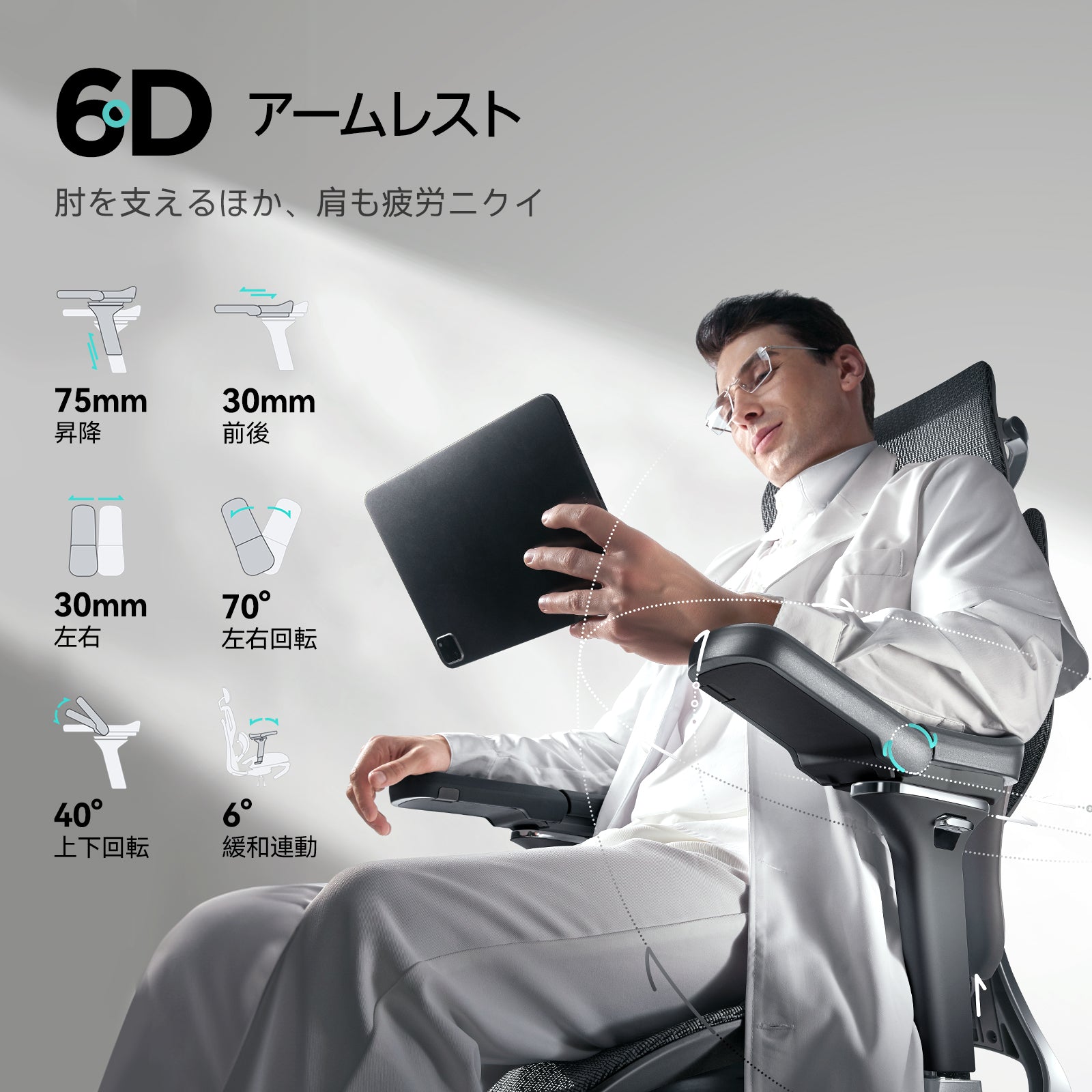 HBADA E3 Pro 人間工学オフィスチェア(フットレスト付き)