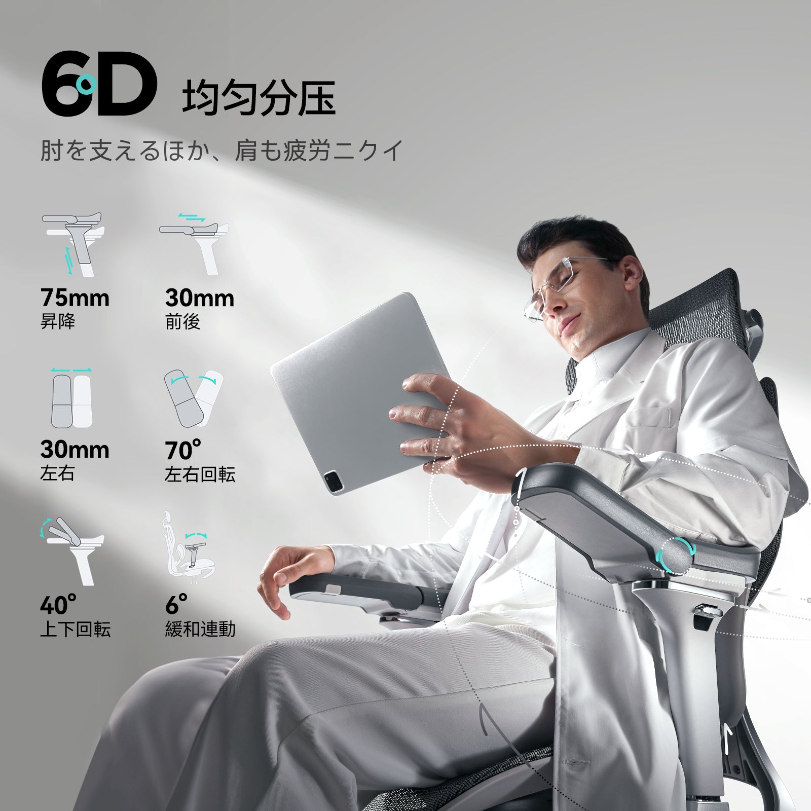 HBADA E3 Pro 人間工学オフィスチェア(フットレスト付き)